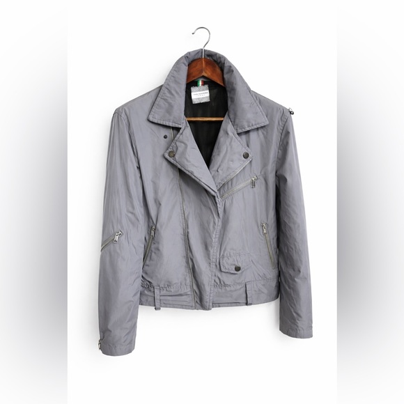 Karl Mommoo Other - Karl Mommoo Italy Nylon Moto Jacket Gray Lightweight Biker Unisex Size  XL